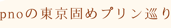 pnoの東京固めプリン巡り