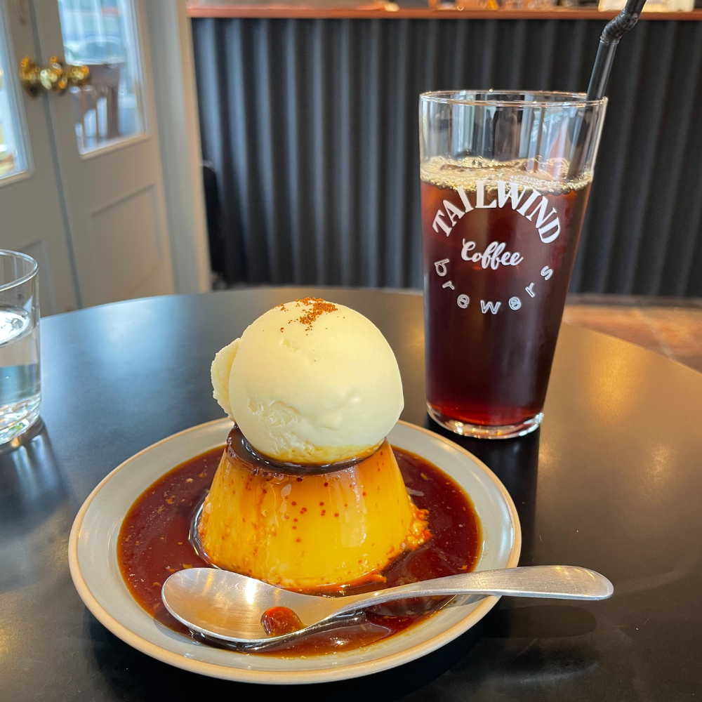 プリンとコーヒーのセット